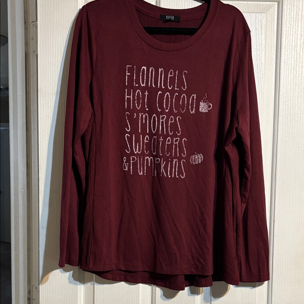 Fall Long Sleeve Lightweight Sweater/Tee